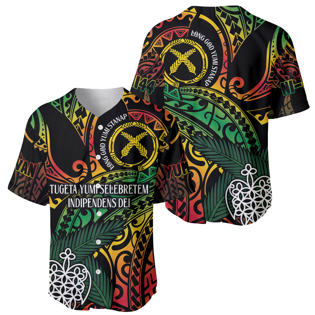 Vanuatu Indipendens Dei Baseball Jersey Mix Traditional Sand Drawing LT7 - Polynesian Pride
