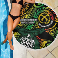 Vanuatu Indipendens Dei Beach Blanket Mix Traditional Sand Drawing LT7 - Polynesian Pride