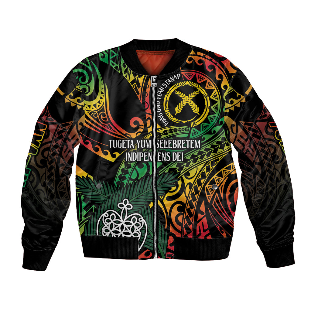 Vanuatu Indipendens Dei Bomber Jacket Mix Traditional Sand Drawing