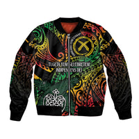 Vanuatu Indipendens Dei Bomber Jacket Mix Traditional Sand Drawing