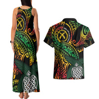 Vanuatu Indipendens Dei Couples Matching Tank Maxi Dress and Hawaiian Shirt Mix Traditional Sand Drawing LT7 - Polynesian Pride