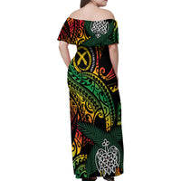 Vanuatu Indipendens Dei Family Matching Off Shoulder Maxi Dress and Hawaiian Shirt Mix Traditional Sand Drawing LT7 - Polynesian Pride