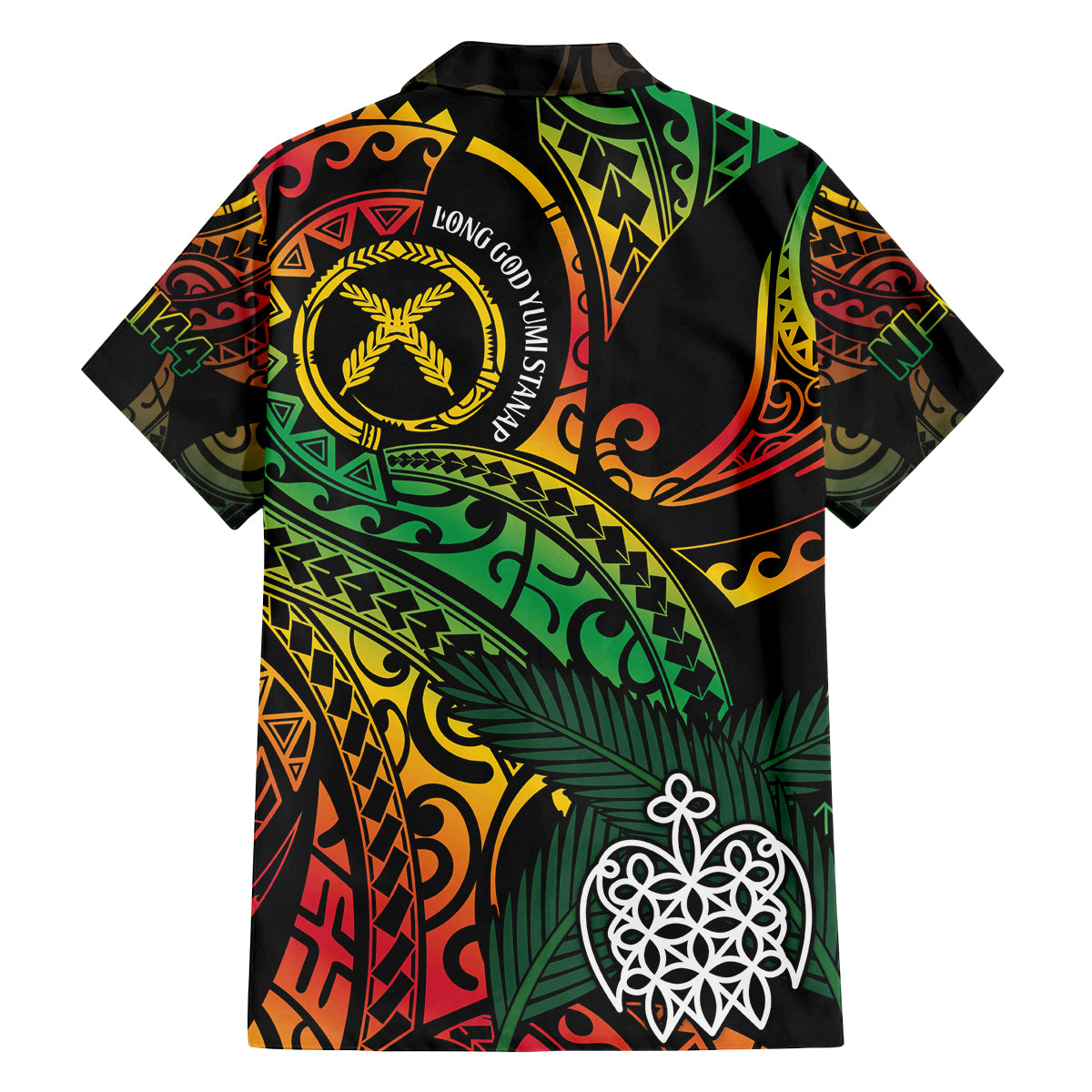 Vanuatu Indipendens Dei Family Matching Off Shoulder Short Dress and Hawaiian Shirt Mix Traditional Sand Drawing LT7 - Polynesian Pride