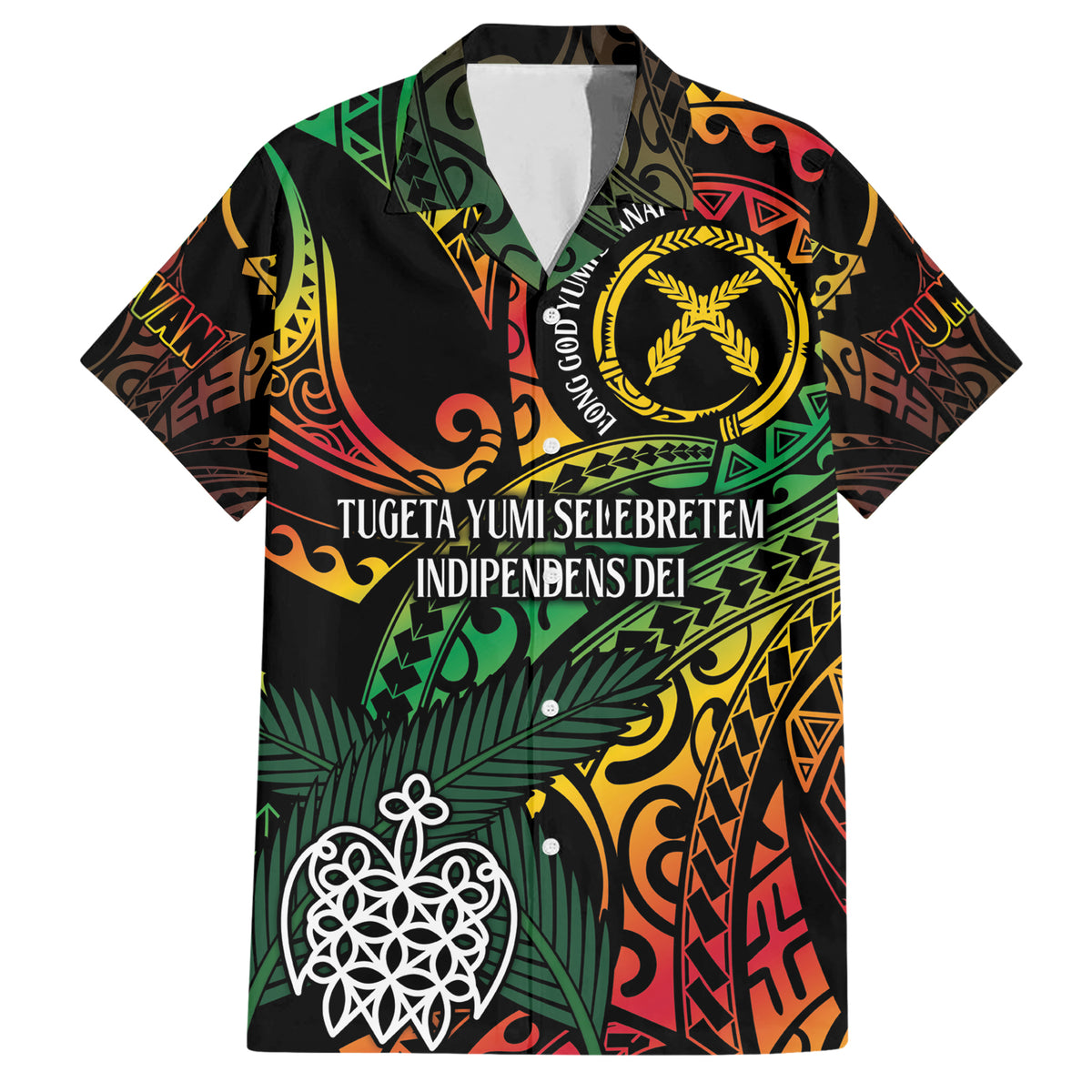 Vanuatu Indipendens Dei Family Matching Short Sleeve Bodycon Dress and Hawaiian Shirt Mix Traditional Sand Drawing