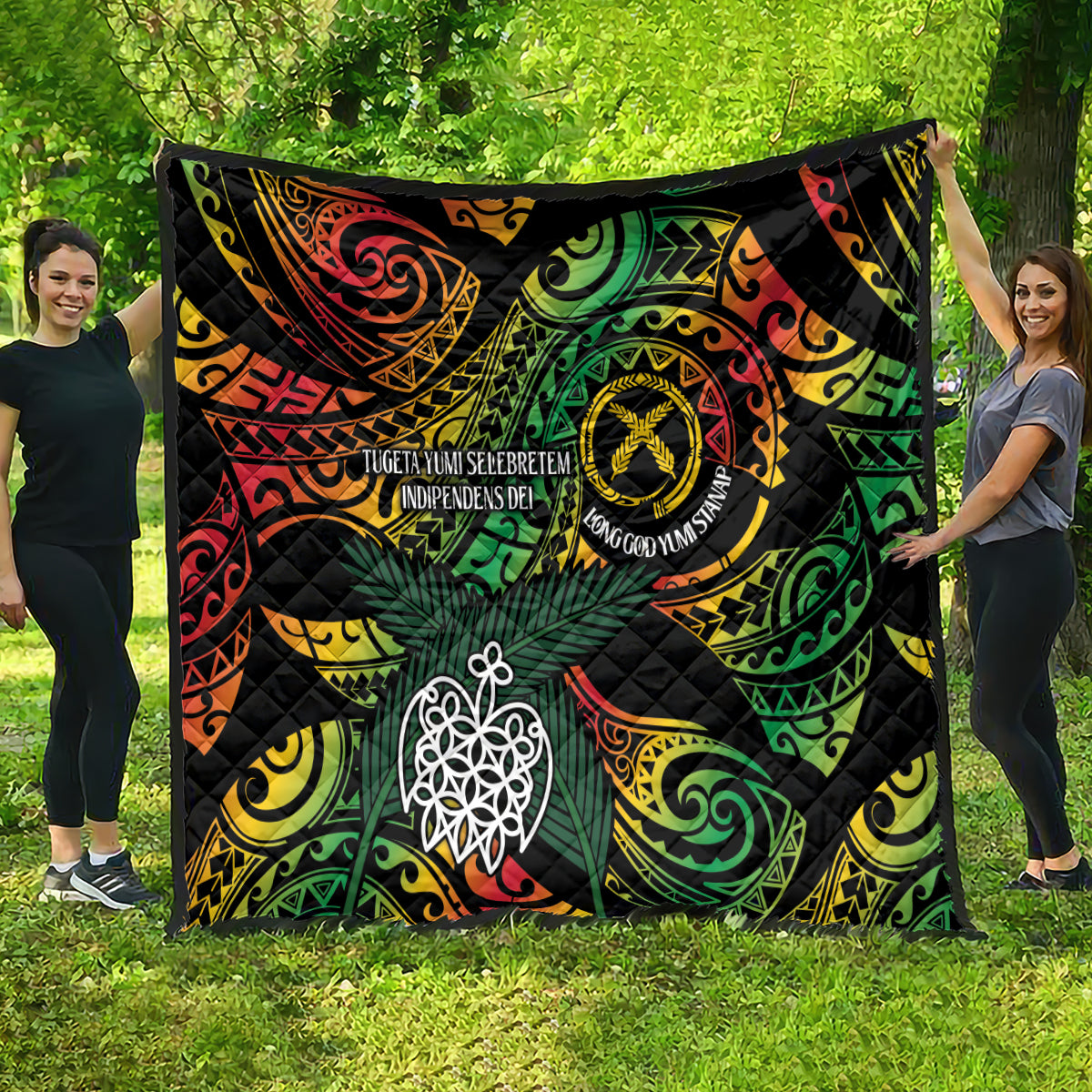 Vanuatu Indipendens Dei Quilt Mix Traditional Sand Drawing LT7 - Polynesian Pride