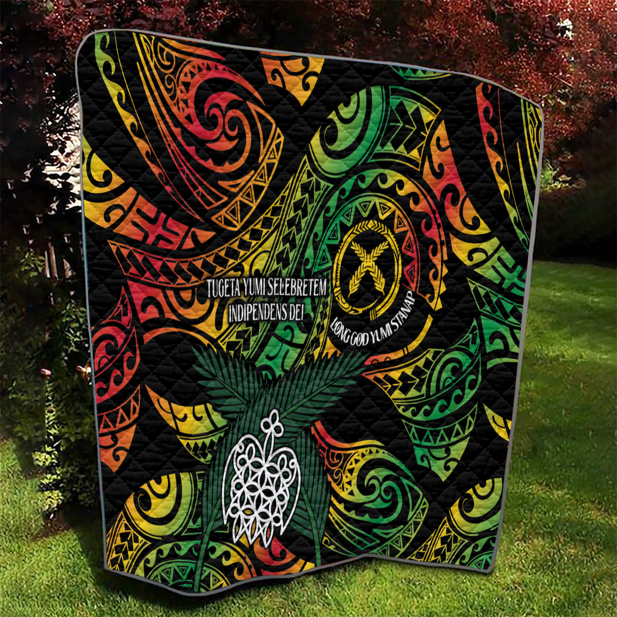 Vanuatu Indipendens Dei Quilt Mix Traditional Sand Drawing LT7 - Polynesian Pride