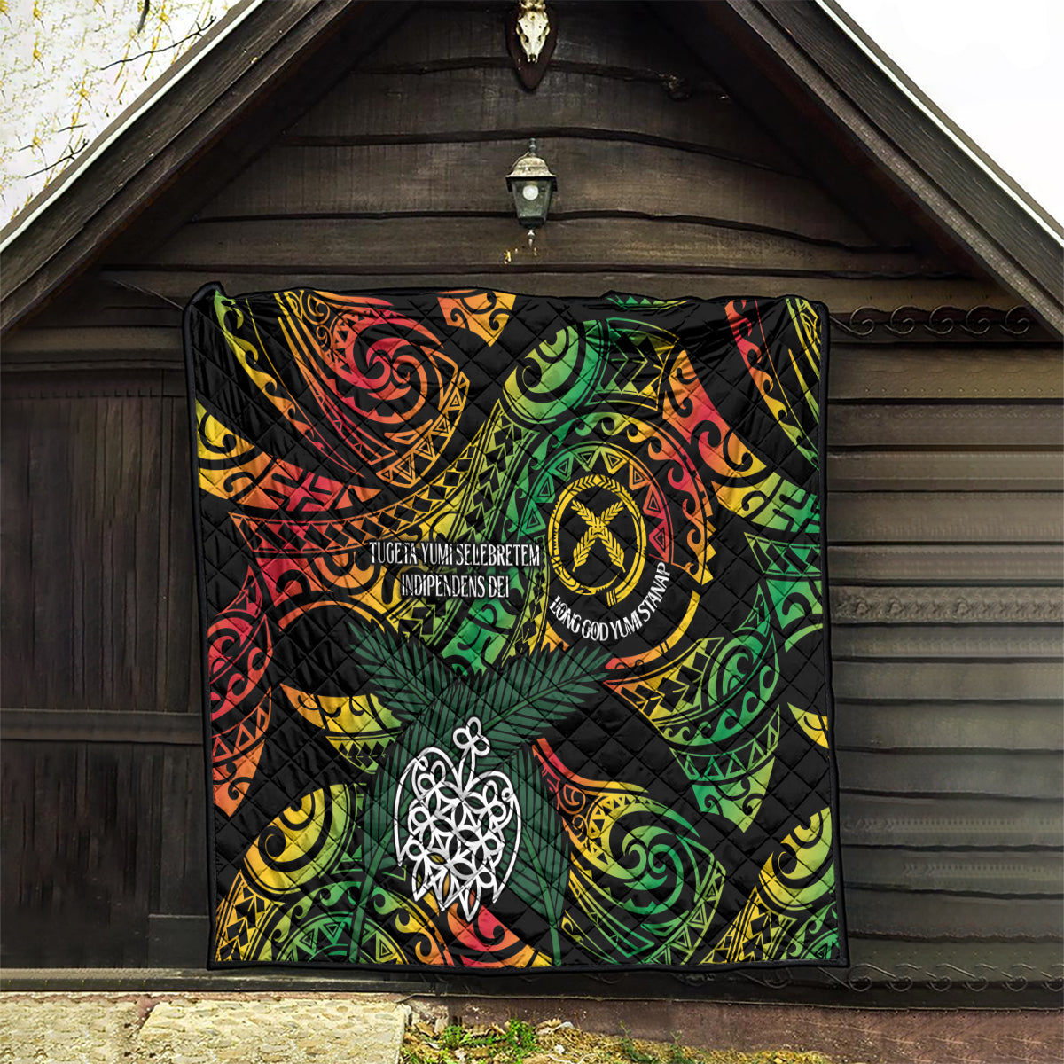 Vanuatu Indipendens Dei Quilt Mix Traditional Sand Drawing LT7 - Polynesian Pride