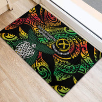 Vanuatu Indipendens Dei Rubber Doormat Mix Traditional Sand Drawing LT7 - Polynesian Pride