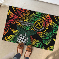 Vanuatu Indipendens Dei Rubber Doormat Mix Traditional Sand Drawing LT7 - Polynesian Pride