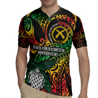 Vanuatu Indipendens Dei Rugby Jersey Mix Traditional Sand Drawing