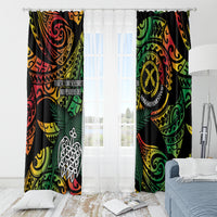 Vanuatu Indipendens Dei Window Curtain Mix Traditional Sand Drawing