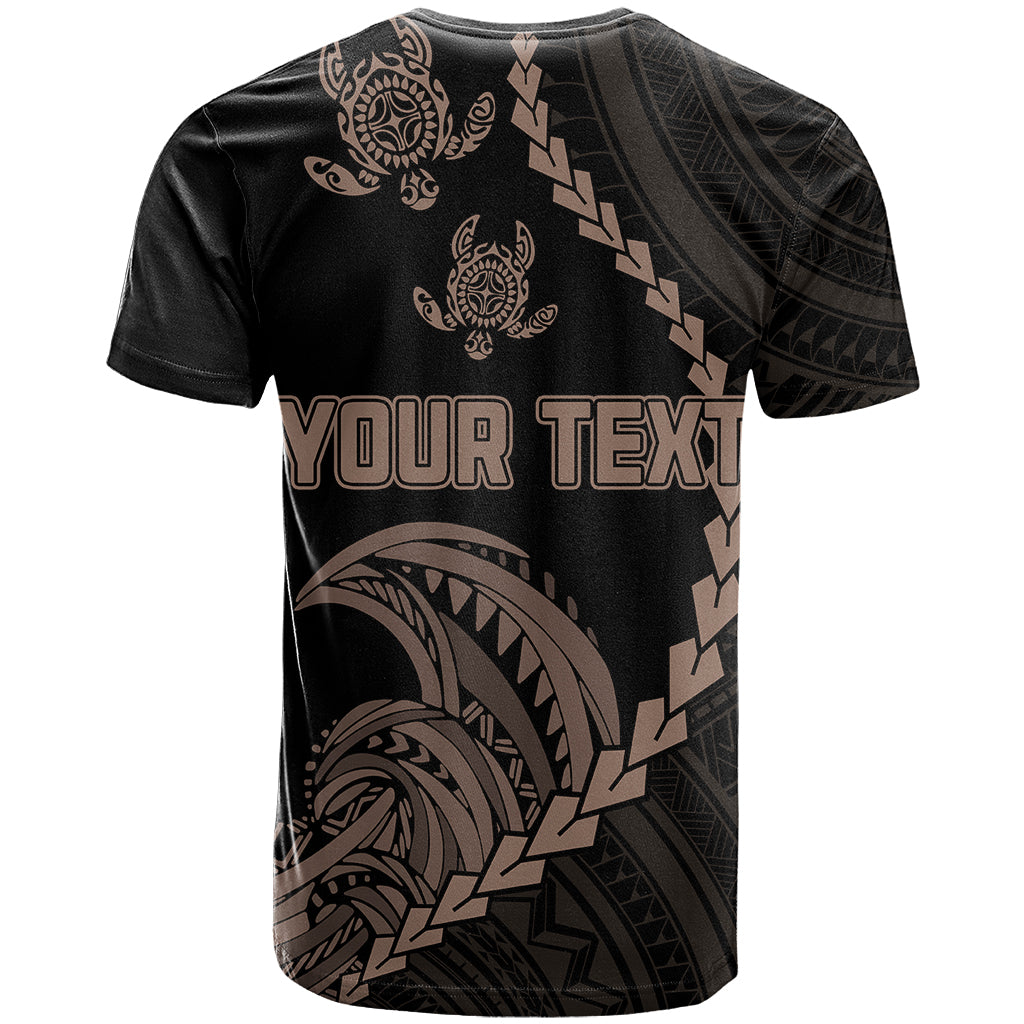 Custom Guam T Shirt Tribal Turtles Curves Style Brown LT7 - Polynesian Pride