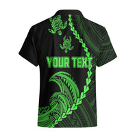 Personalised Guam Hawaiian Shirt Tribal Turtles Curves Style - Green LT7 - Polynesian Pride