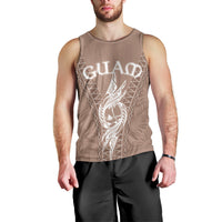 Personalised Guam Men Tank Top Chamoro Latte Stone Mix Tropical - Brown LT7 - Polynesian Pride