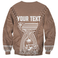Personalised Guam Sweatshirt Chamoro Latte Stone Mix Tropical - Brown LT7 - Polynesian Pride