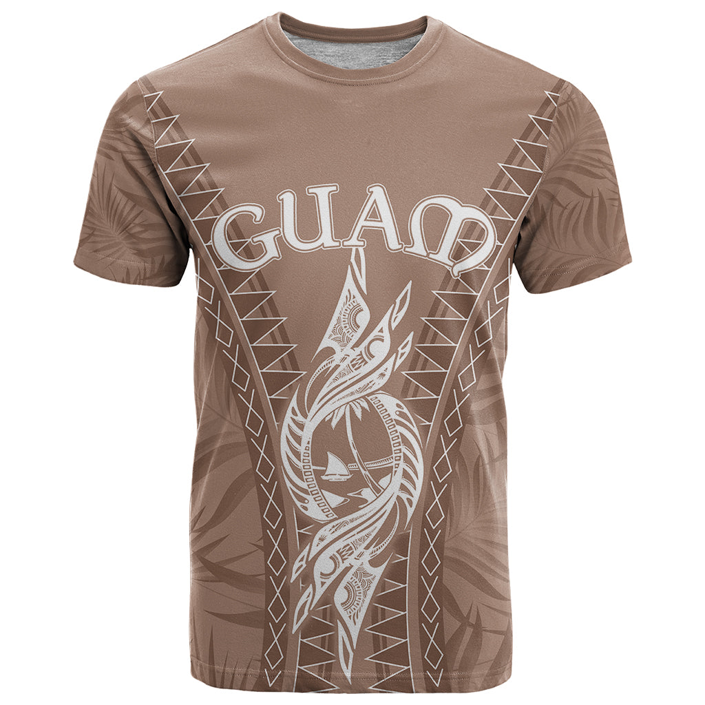 Custom Guam T Shirt Chamoro Latte Stone Mix Tropical Brown LT7 Brown - Polynesian Pride