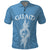 Custom Guam Polo Shirt Chamoro Latte Stone Mix Tropical Blue LT7 Blue - Polynesian Pride