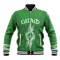 Personalised Guam Baseball Jacket Chamoro Latte Stone Mix Tropical - Green LT7 Unisex Green - Polynesian Pride