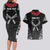 Personalized Talofa Samoa Couples Matching Long Sleeve Bodycon Dress and Hawaiian Shirt Ulafala With Toa Nifo'oti - Black