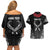 Personalized Talofa Samoa Couples Matching Off Shoulder Short Dress and Hawaiian Shirt Ulafala With Toa Nifo'oti - Black