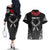 Personalized Talofa Samoa Couples Matching Off The Shoulder Long Sleeve Dress and Hawaiian Shirt Ulafala With Toa Nifo'oti - Black