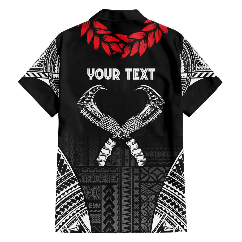 Personalized Talofa Samoa Family Matching Long Sleeve Bodycon Dress and Hawaiian Shirt Ulafala With Toa Nifo'oti - Black