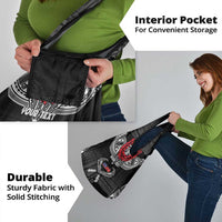 Personalized Talofa Samoa Grocery Bag Ulafala With Toa Nifo'oti - Black