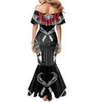 Personalized Talofa Samoa Mermaid Dress Ulafala With Toa Nifo'oti - Black
