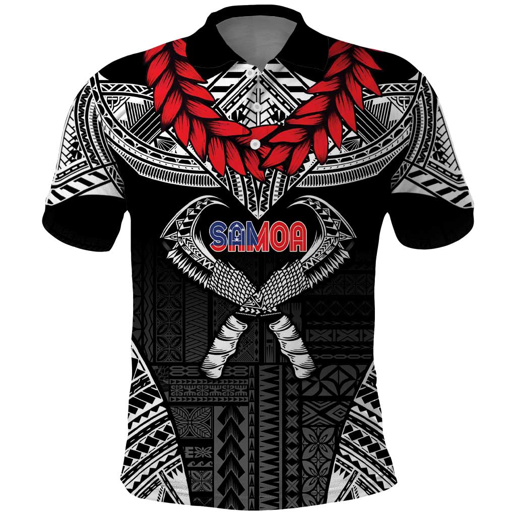 Personalized Talofa Samoa Polo Shirt Ulafala With Toa Nifo'oti - Black