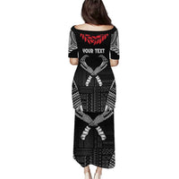 Personalized Talofa Samoa Puletasi Ulafala With Toa Nifo'oti - Black LT7 - Polynesian Pride