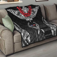 Personalized Talofa Samoa Quilt Ulafala With Toa Nifo'oti - Black
