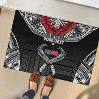 Personalized Talofa Samoa Rubber Doormat Ulafala With Toa Nifo'oti - Black