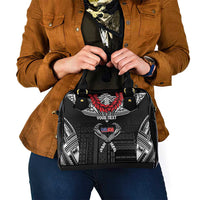 Personalized Talofa Samoa Shoulder Handbag Ulafala With Toa Nifo'oti - Black