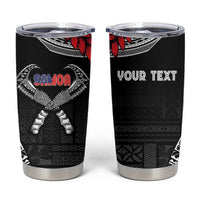 Personalized Talofa Samoa Tumbler Cup Ulafala With Toa Nifo'oti - Black LT7 Black - Polynesian Pride