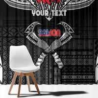 Personalized Talofa Samoa Window Curtain Ulafala With Toa Nifo'oti - Black LT7 - Polynesian Pride