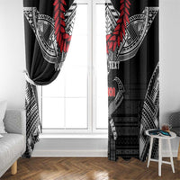 Personalized Talofa Samoa Window Curtain Ulafala With Toa Nifo'oti - Black LT7 - Polynesian Pride