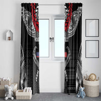 Personalized Talofa Samoa Window Curtain Ulafala With Toa Nifo'oti - Black LT7 - Polynesian Pride