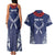 Personalized Talofa Samoa Couples Matching Tank Maxi Dress and Hawaiian Shirt Ulafala With Toa Nifo'oti - Blue