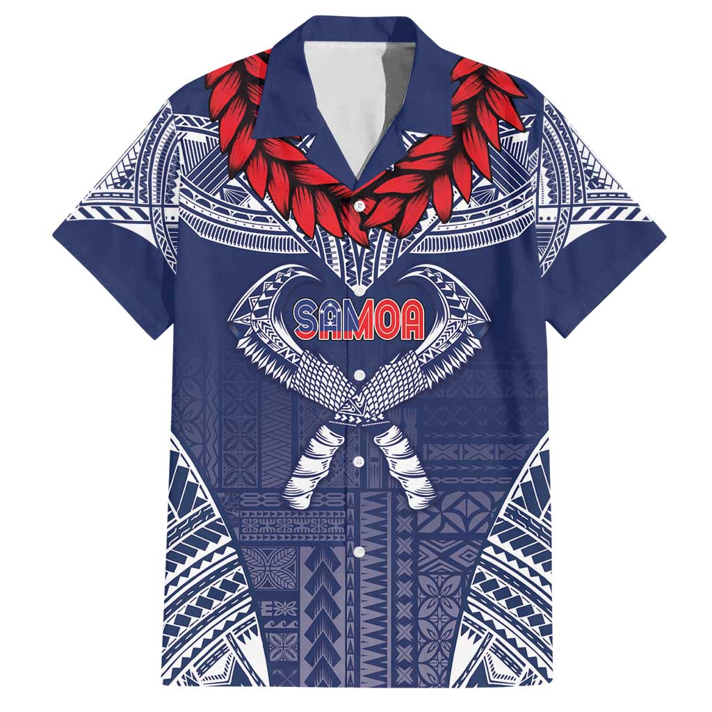 Personalized Talofa Samoa Family Matching Long Sleeve Bodycon Dress and Hawaiian Shirt Ulafala With Toa Nifo'oti - Blue