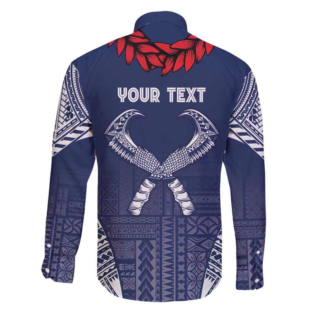 Personalized Talofa Samoa Family Matching Mermaid Dress and Hawaiian Shirt Ulafala With Toa Nifo'oti - Blue