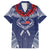 Personalized Talofa Samoa Family Matching Off The Shoulder Long Sleeve Dress and Hawaiian Shirt Ulafala With Toa Nifo'oti - Blue