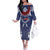Personalized Talofa Samoa Family Matching Off The Shoulder Long Sleeve Dress and Hawaiian Shirt Ulafala With Toa Nifo'oti - Blue