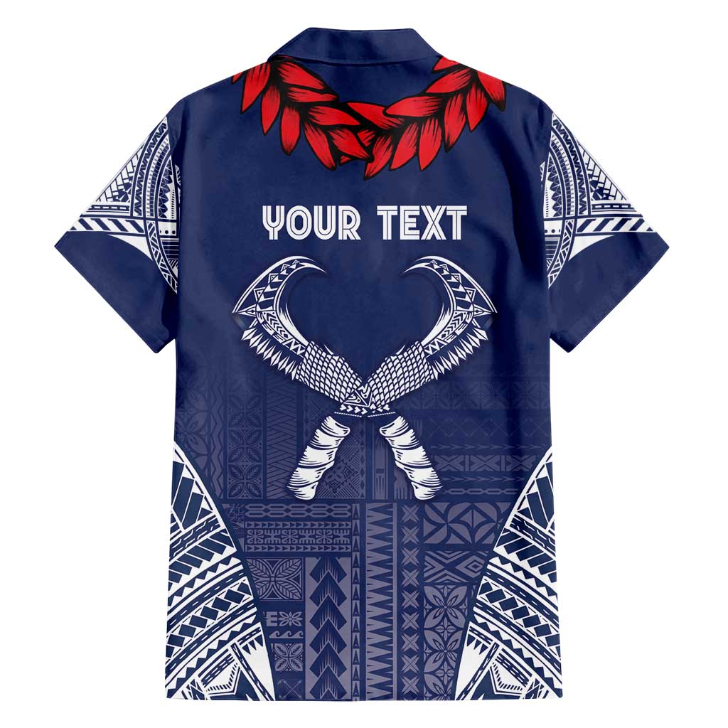 Personalized Talofa Samoa Family Matching Tank Maxi Dress and Hawaiian Shirt Ulafala With Toa Nifo'oti - Blue