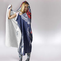 Personalized Talofa Samoa Hooded Blanket Ulafala With Toa Nifo'oti - Blue