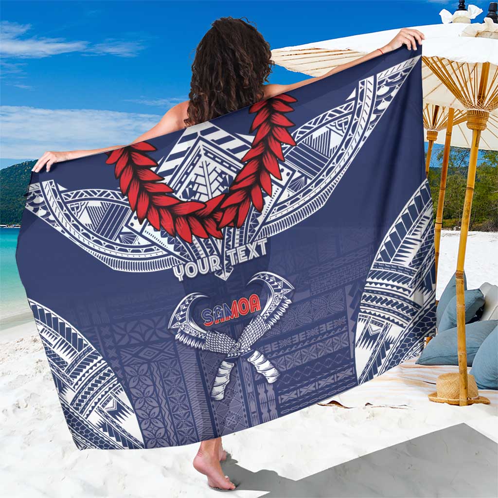 Personalized Talofa Samoa Sarong Ulafala With Toa Nifo'oti - Blue