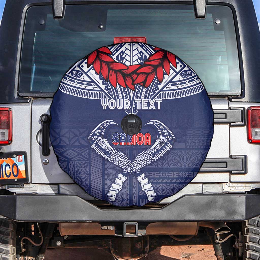 Personalized Talofa Samoa Spare Tire Cover Ulafala With Toa Nifo'oti - Blue