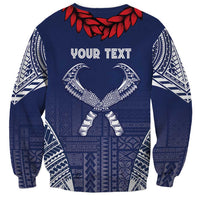 Personalized Talofa Samoa Sweatshirt Ulafala With Toa Nifo'oti - Blue