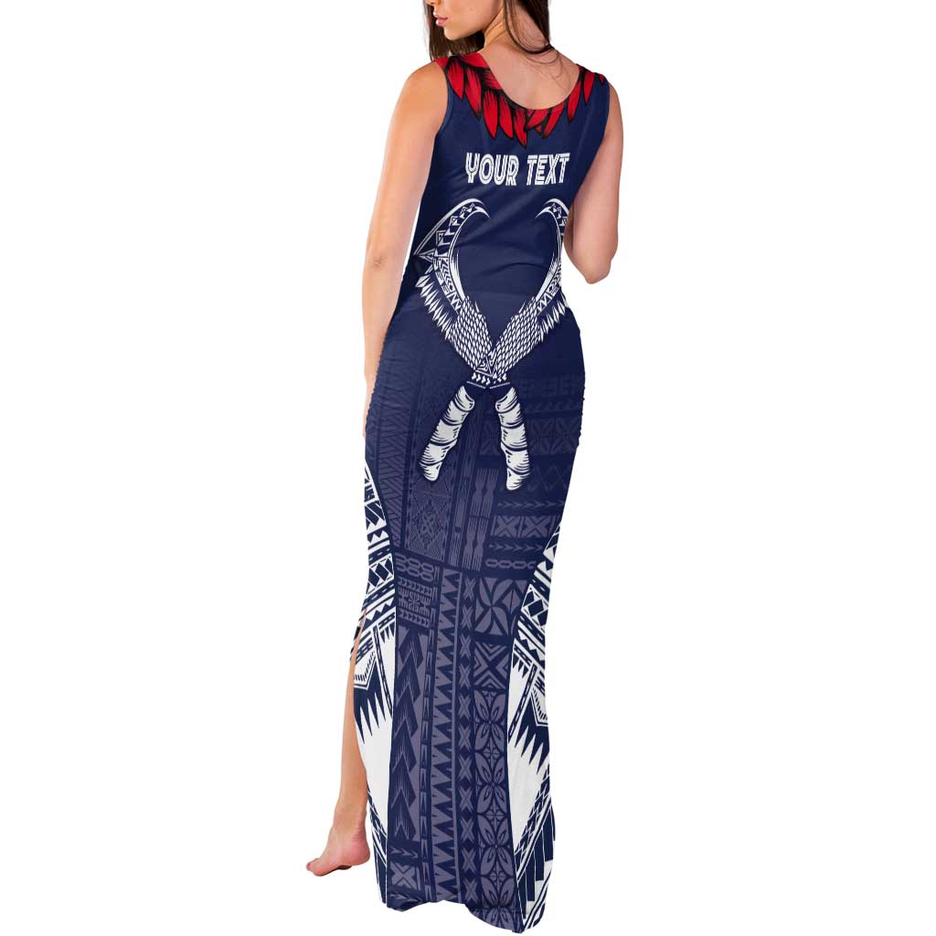 Personalized Talofa Samoa Tank Maxi Dress Ulafala With Toa Nifo'oti - Blue