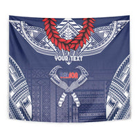 Personalized Talofa Samoa Tapestry Ulafala With Toa Nifo'oti - Blue
