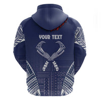 Personalized Talofa Samoa Zip Hoodie Ulafala With Toa Nifo'oti - Blue